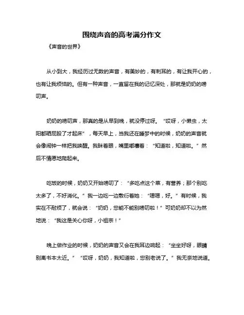 围绕声音的高考满分作文