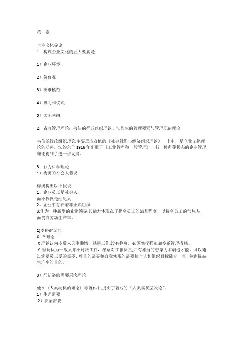 企业文化杂项概念解读