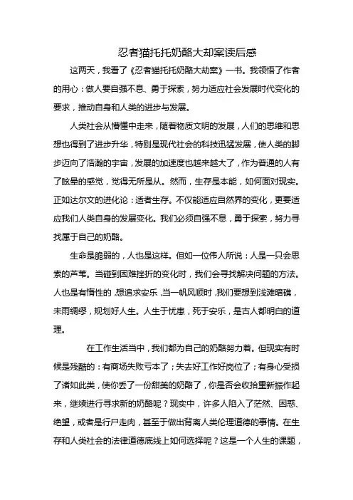 忍者猫托托奶酪大却案读后感