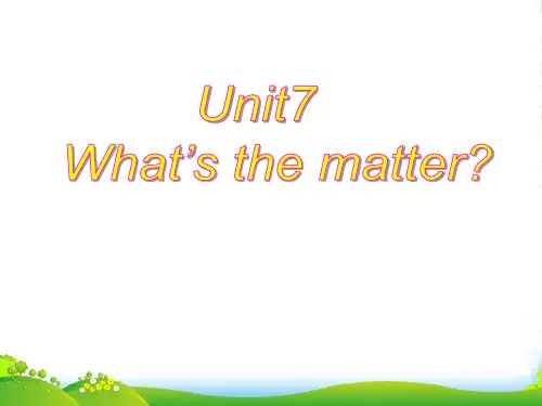 牛津译林版四年级英语下册 Unit7 What's the matter课件2