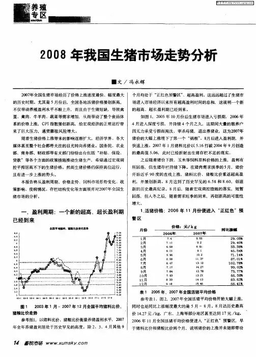 2008年我国生猪市场走势分析