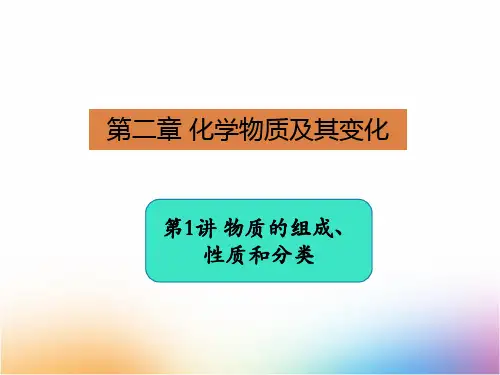 高三化学一轮复习精品课件3：物质的组成、性质和分类