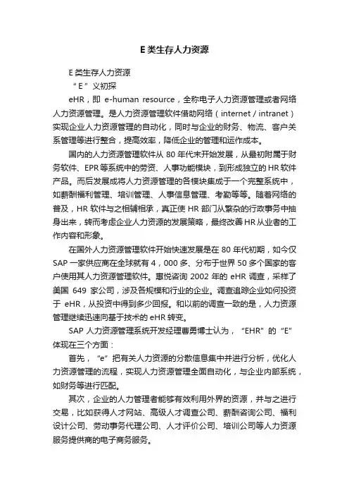 E类生存人力资源