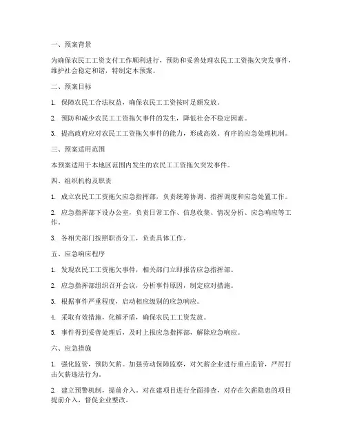 民工清欠_应急预案
