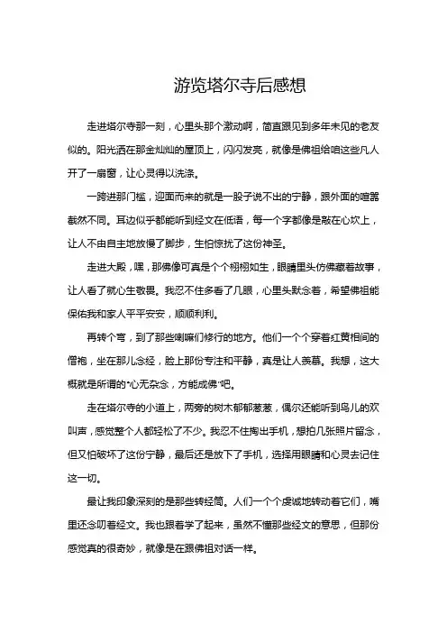 游览塔尔寺后感想
