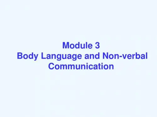 外研版高中英语必修4《Module 3 Body Language and Non-Verbal Communication》ppt参赛课件