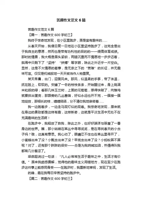 苦趣作文范文6篇