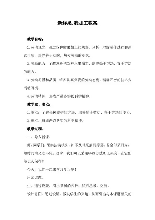 新鲜果,我加工教案