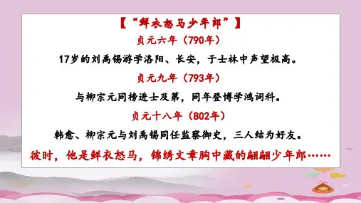 人教部编版九年级语文上册 13《诗词三首》 之《酬乐天扬州初逢席上见赠》课件(22张ppt)优质课件