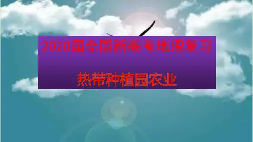 2020届全国新高考地理复习  热带种植园农业