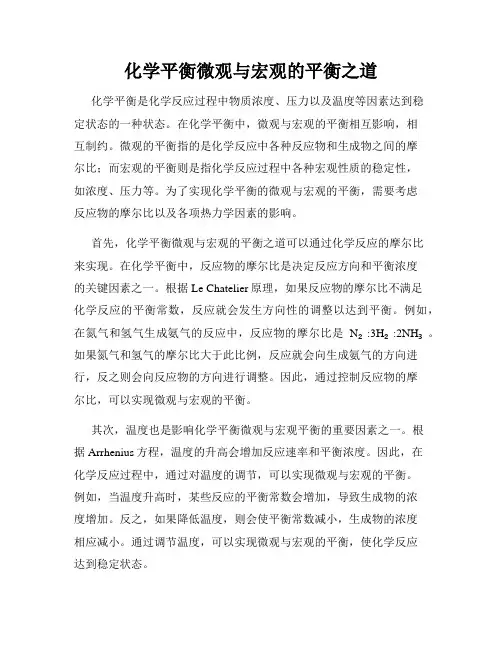 化学平衡微观与宏观的平衡之道