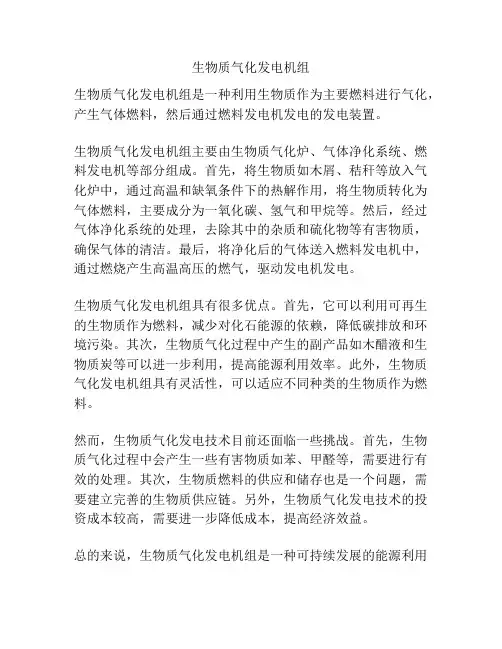 生物质气化发电机组