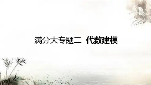山西省中考复习数学满分大专题冲刺专题二代数建模课件