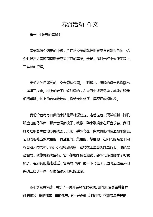 春游活动 作文