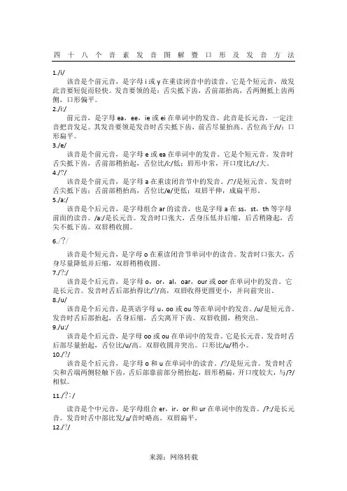英语国际音标发音舌位图详解及发音方法大全