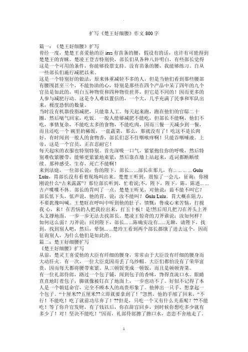 扩写《楚王好细腰》作文800字精选