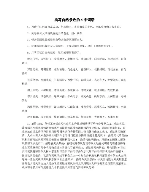 描写自然景色的4字词语