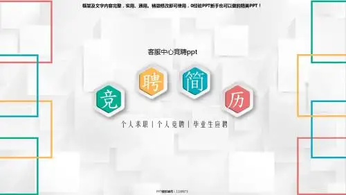 【精品PPT】客服中心竞聘ppt