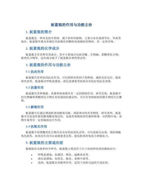 板蓝根的作用与功能主治