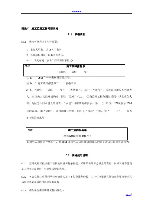 水利工程施工规范全套表格