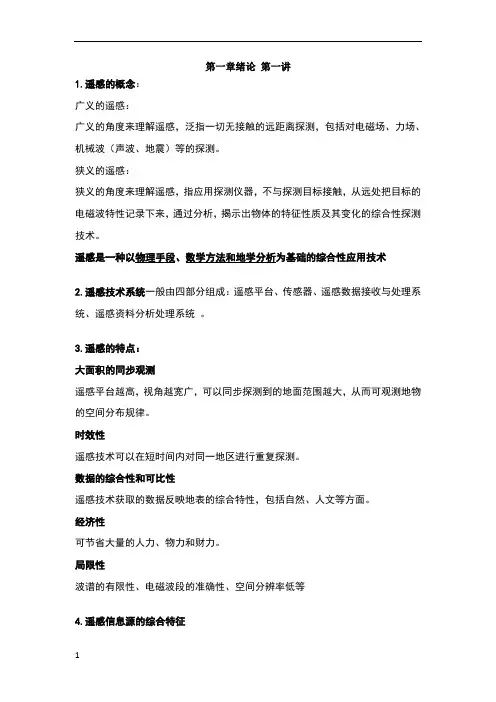 遥感地学分析PPT整理