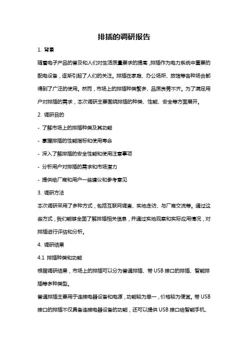 排插的调研报告