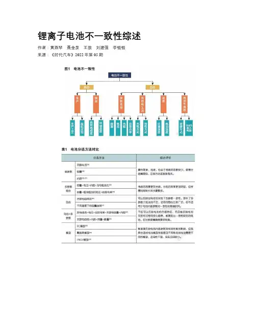 锂离子电池不一致性综述