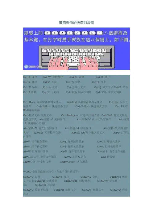 键盘操作的快捷组合键