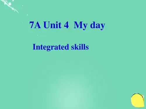 牛津译林版英语七上Unit 4《My day》(Integrated skills)ppt课件1