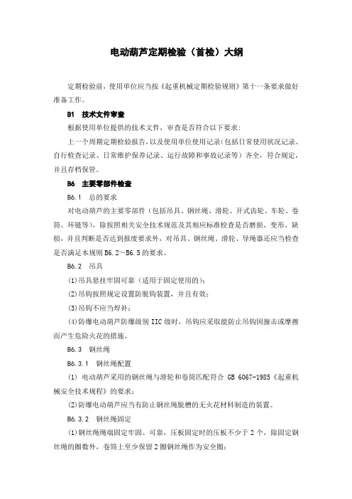 电动葫芦定期检验大纲
