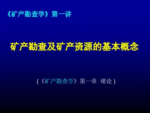 勘查学1(矿产勘查及矿产资源)-精品文档