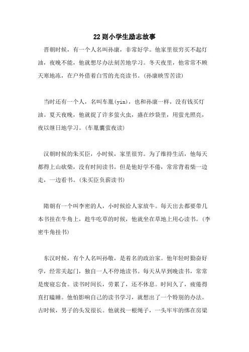 22则小学生励志故事
