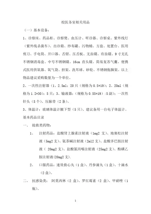 校医务室设置