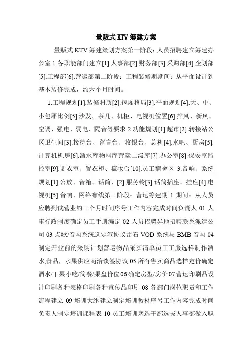 量贩式KTV筹建方案.doc