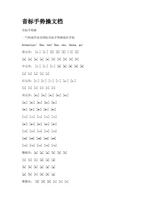 音标手势操文档