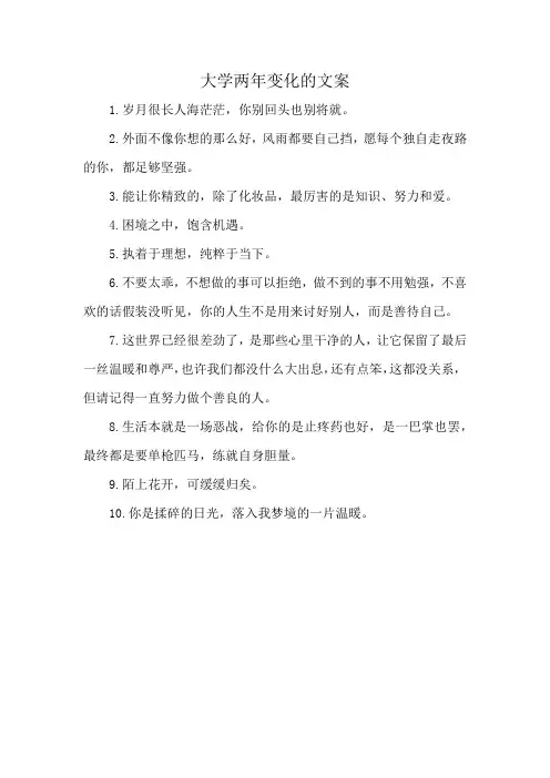 大学两年变化的文案