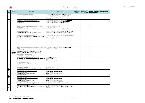 制造工程能力评估Checklist