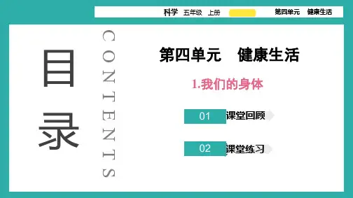 第四单元 健康生活练习课件(共77张PPT)-2024-2025学年科学五年级上册教科版.ppt