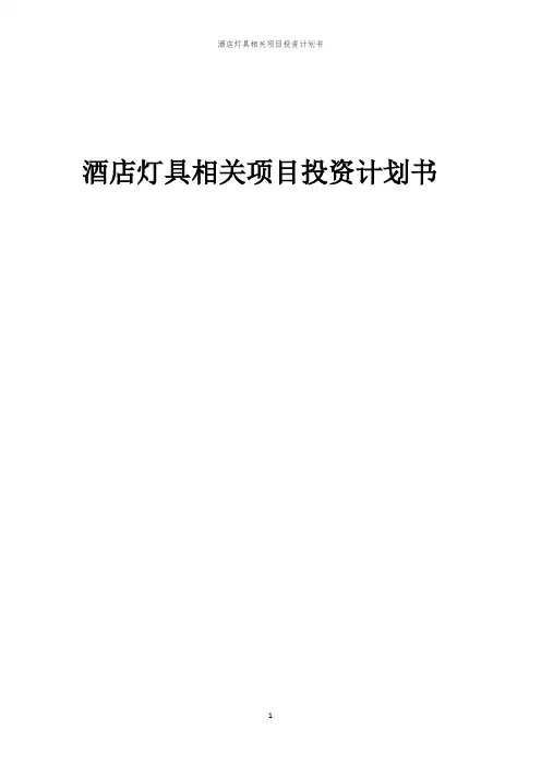 酒店灯具相关项目投资计划书