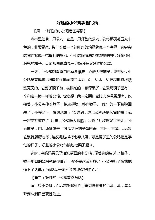 二年级作文：好胜的小公鸡看图写话