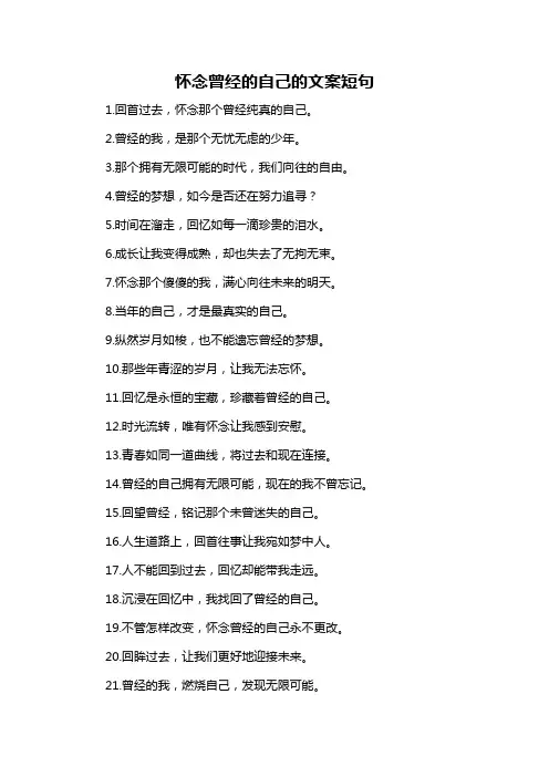 怀念曾经的自己的文案短句-概述说明以及解释