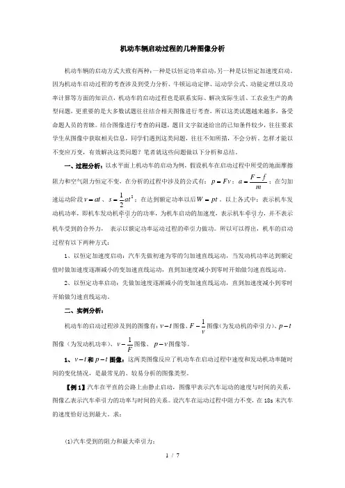 机动车辆启动过程的几种图像分析