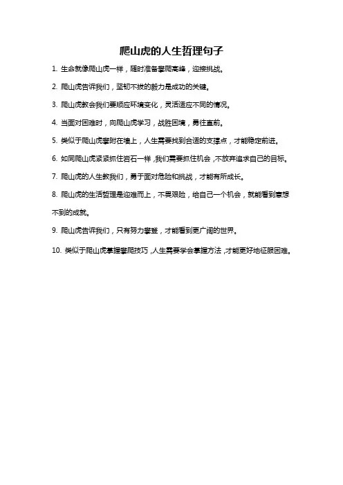 爬山虎的人生哲理句子