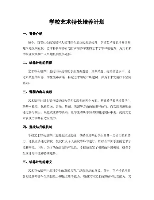 学校艺术特长培养计划