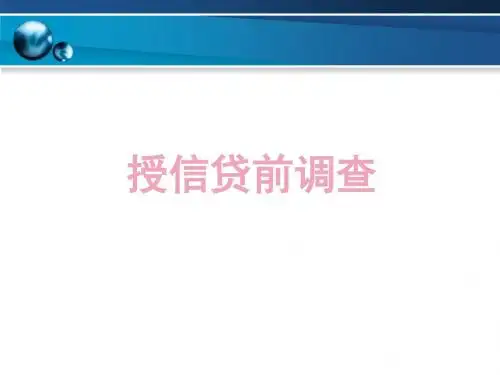 【5A版】授信贷前调查培训