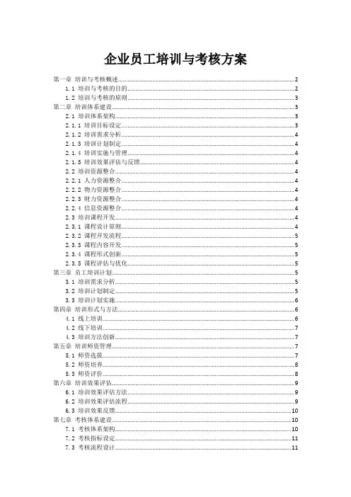 企业员工培训与考核方案