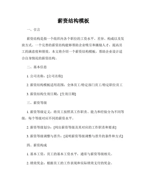 薪资结构模板