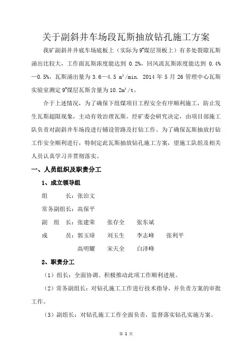 关于穿层钻孔施工方案