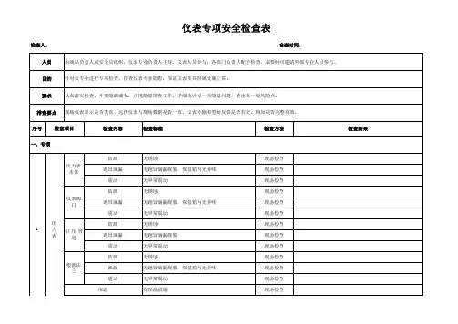 仪表专项安全检查表