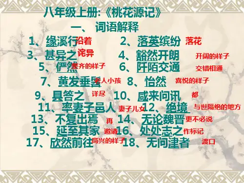 人教版语文八年级上册文言文复习ppt课件